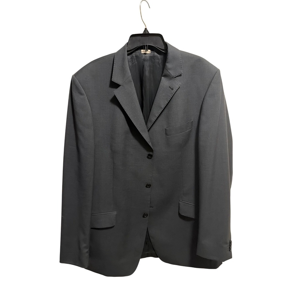LINUS Women's Grey Wool Blend Blazer Jacket 46L Made in Poland